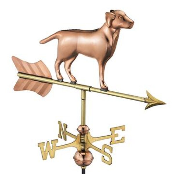 Labrador Retriever Weathervane Garden Pole Decorative Spinning Art